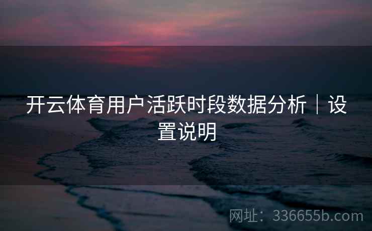 开云体育用户活跃时段数据分析｜设置说明