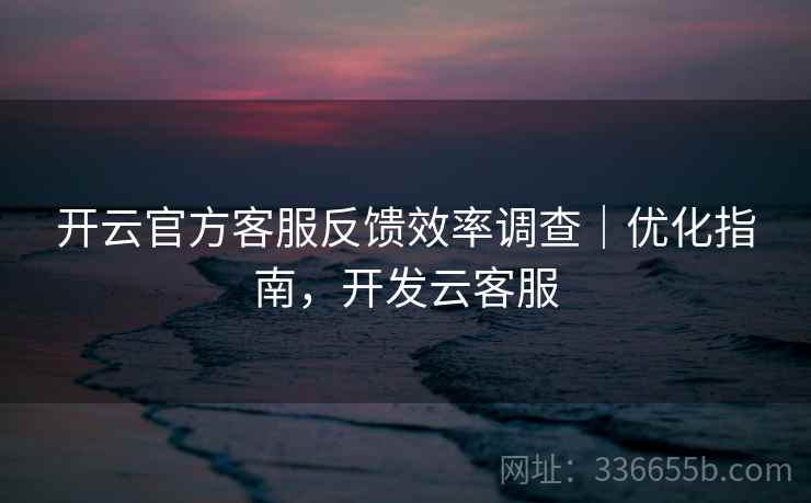 开云官方客服反馈效率调查｜优化指南，开发云客服