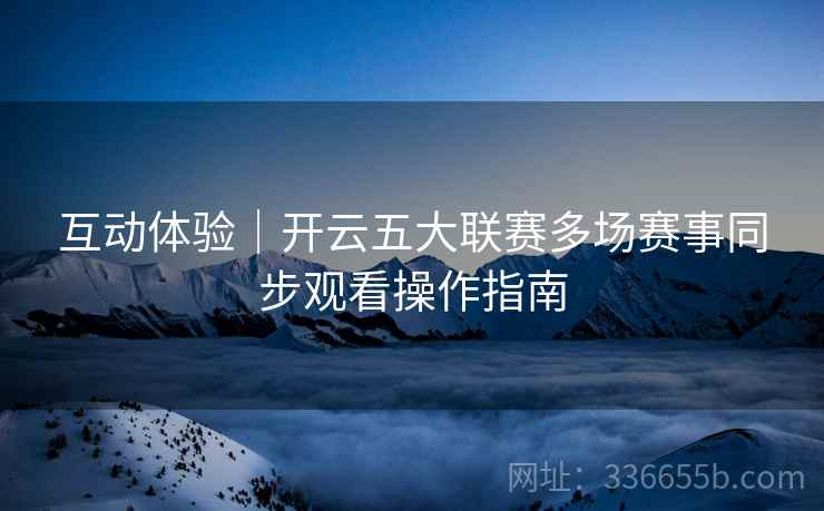 互动体验｜开云五大联赛多场赛事同步观看操作指南