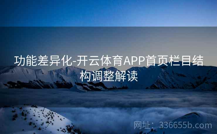 功能差异化-开云体育APP首页栏目结构调整解读