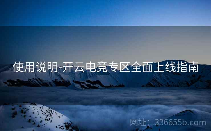 使用说明-开云电竞专区全面上线指南