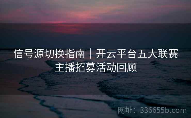 信号源切换指南｜开云平台五大联赛主播招募活动回顾
